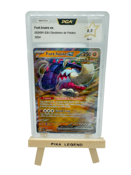 Carte Gradée Pokemon FORT IVOIRE EX 053/091 PCA 9.5 DESTINEE DE PALDEA - 2024 Français