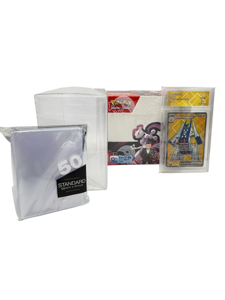 Lot Display + protection souple Clear case + carte gradée collect aura + sleeves premium - Pokémon - EV10 Rivalités Déstinées – 36 Boosters – Neuf – Scellé – en Français