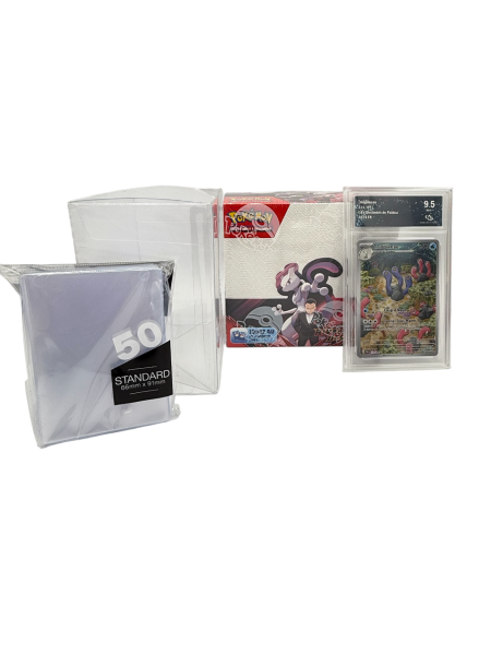 Lot Display + protection souple Clear case + carte gradée collect aura + sleeves premium - Pokémon - EV10 Rivalités Déstinées – 36 Boosters – Neuf – Scellé – en Français