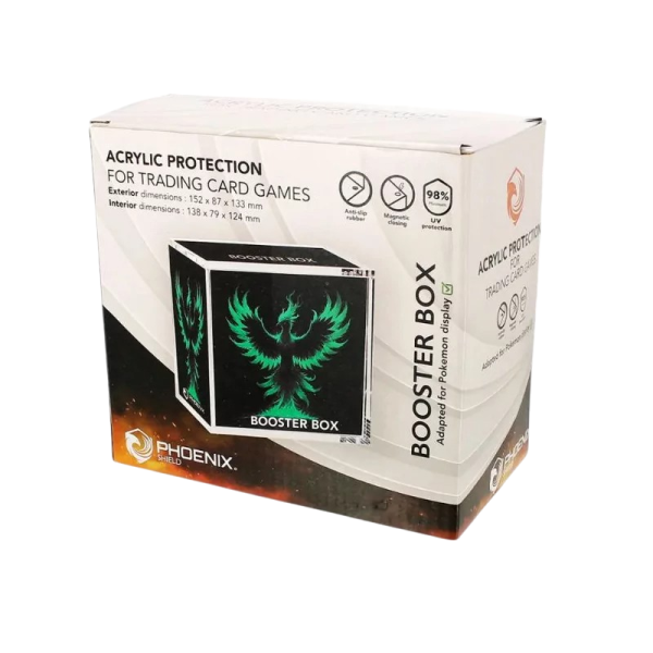 Protection acrylique rigide pour Display Pokémon Phoenix Shield anti uv