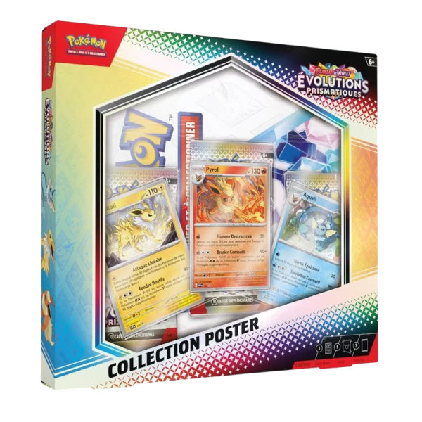 Coffret Pokemon poster Evolution Prismatique 3 Boosters EV8.5 - Français