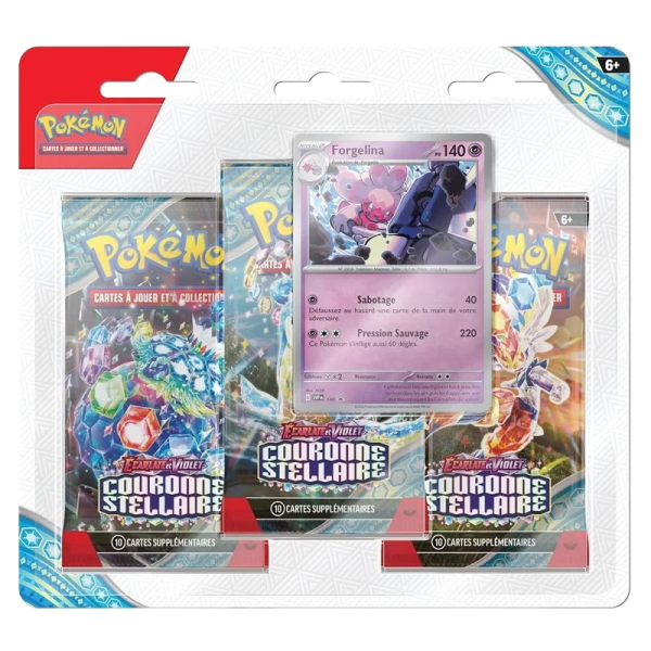 TRIPACK POKEMON COURONNES STELLAIRES EV07 FORGELINA  - Français